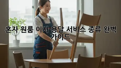 혼자 원룸 이사? 용달 서비스 종류 완벽 가이드!